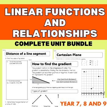 Preview of Linear Functions and Relationships | Graphing linear equations | Booklet