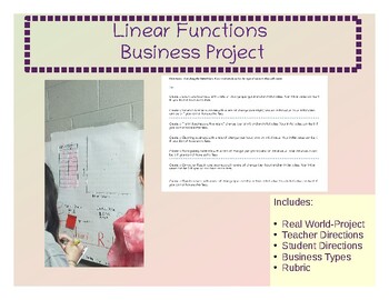 Preview of Linear Functions Business Project