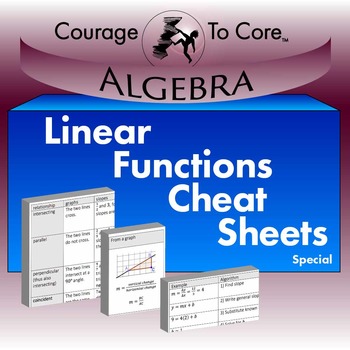 Preview of Linear Functions Cheat Sheet Freebie