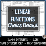 Linear Functions Choice Board Review Activity Project