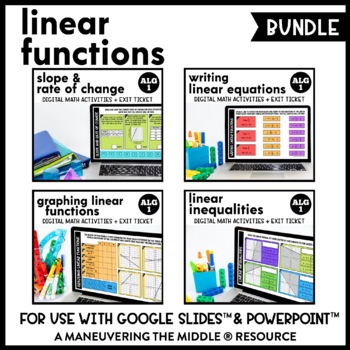 Preview of Linear Functions Digital Math Activity Bundle | Algebra 1