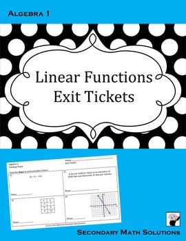 Preview of Linear Functions Exit Tickets (or Warm-ups)