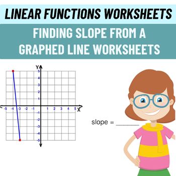 Preview of Linear Functions - Finding Slope from a Graphed Line Worksheets
