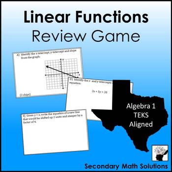 Preview of Linear Functions, Graphing Lines, Finding Slope, Writing Equations Review Game
