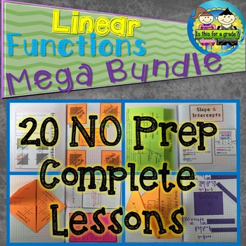 Preview of Linear Functions Mega Bundle: No Prep Foldable Lessons