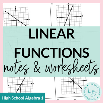 Preview of Linear Functions Notes and Worksheets