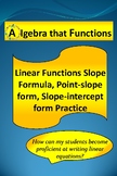 Linear Functions Practice Slope-Formula, Point-slope, Slop