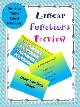 Preview of Linear Functions Review (8.F.2 & 8.F.3)