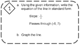 Linear Functions Review Task Cards with Recording Sheet