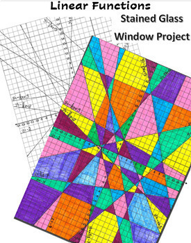 Preview of Linear Functions Stained Glass Project
