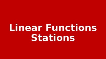 Preview of Linear Functions Stations Activity