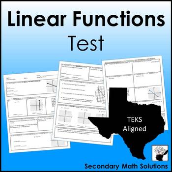 Preview of Linear Functions Test