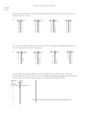 Linear Functions Tables