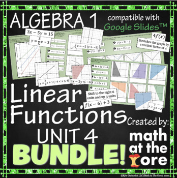 Preview of Linear Functions - Unit 4 - BUNDLE for Google Slides™