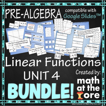 Preview of Linear Functions - Unit 4 - BUNDLE for Google Slides™