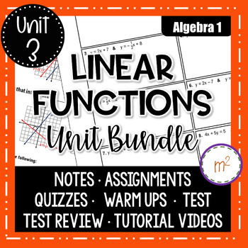 Preview of Linear Functions Unit (Includes Linear Regressions) - Algebra 1 Curriculum