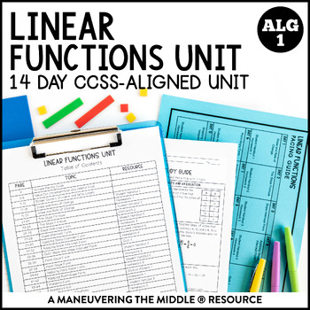 Preview of Linear Functions Unit | Writing and Graphing Linear Equations | Algebra 1