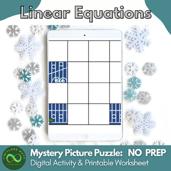 Preview of Linear Equations Word Problems - Self-checking Mystery Picture Puzzle