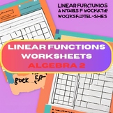 Linear Functions Worksheets Algebra 2