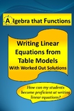 Writing Linear Equations from Table Models with Worked Out