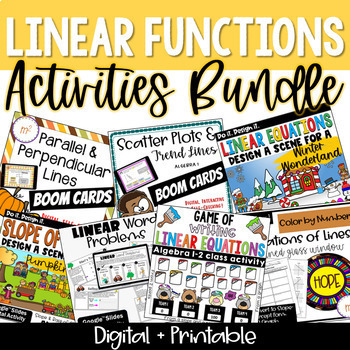 Preview of Linear Functions and Equations Activities Bundle - Algebra 1 Curriculum