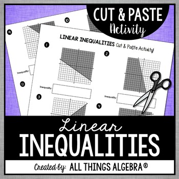 Linear Inequalities | Cut and Paste Activity
