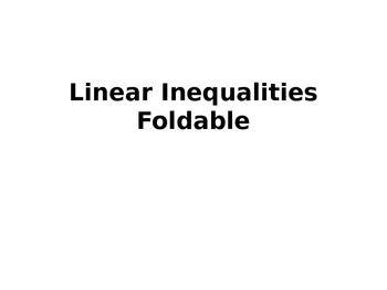Preview of Linear Inequalities Foldable