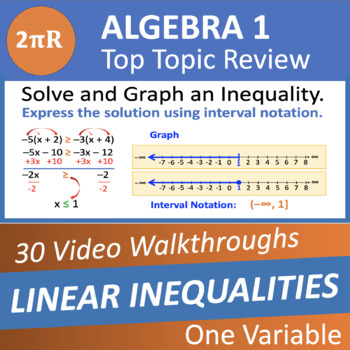 Preview of Inequalities -Top Slides & Video Walkthroughs - Algebra 1 (L7)