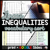 Linear Inequalities Vocabulary Sorting Activity - print an