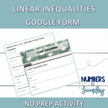 Linear Inequalities Worksheets by Numbers in Secondary | TpT