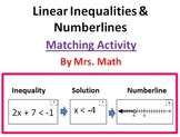 Linear Inequalities and Numberlines Matching Activity
