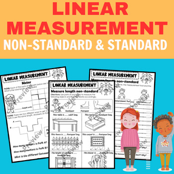 Preview of Linear Measurement: Estimate & Measure Length worksheet /Non standard & standard