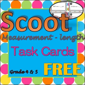 Preview of Linear Measurement Task Cards - (Scoot) 