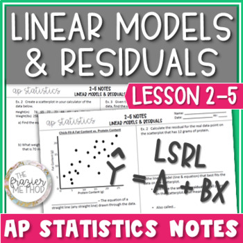 Preview of Linear Models & Residuals / Regression Line of Best Fit - AP Statistics Notes