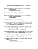 Linear Motion Mathematics Practice Worksheet with Answers (Word)