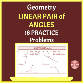 Preview of Linear Pair of Angles - 16 practice problems