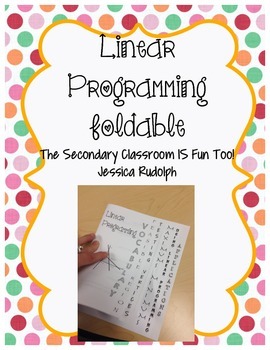 Preview of Linear Programming Foldable