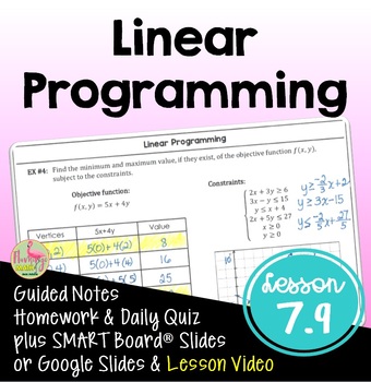 Preview of Linear Programming with Lesson Video (Unit 7)