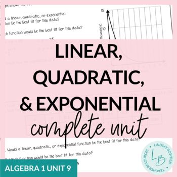 Preview of Linear, Quadratic, Exponential Unit (Algebra 1 Unit 9)