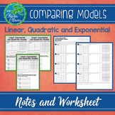 Linear, Quadratic, and Exponential Notes and Worksheet