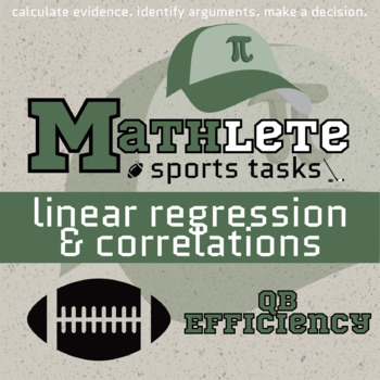 Preview of Linear Regression & Correlation Printable & Digital Activity - Football Mathlete