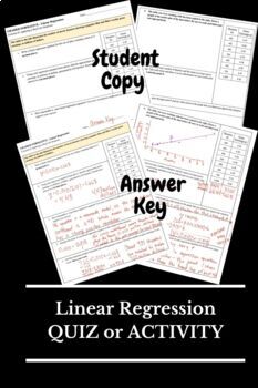 Preview of Linear Regression QUIZ or ACTIVITY