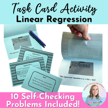 Preview of Linear Regression Task Card Activity for Algebra 1