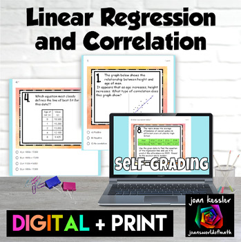 Preview of Linear Regression and Correlation Digital plus Print with TI-84 notes