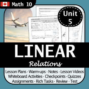 Preview of BC Math 10 Linear Relations Entire Unit | No Prep! Engaging, Differentiated!