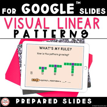 Preview of Introduction To Linear Functions Visual Algebra Patterns For Google Slides™ 8th