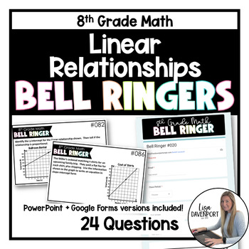 Preview of Linear Relationships - 8th Grade Math Bell Ringers