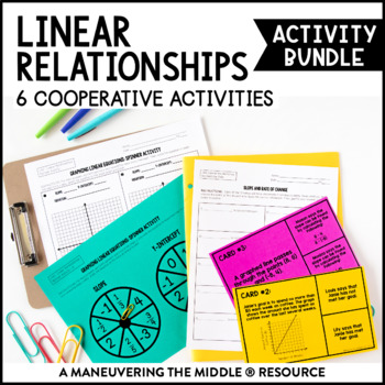Preview of Linear Relationships Activity Bundle | Slope Activities | 8th Grade Math