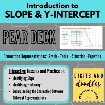 Preview of Linear Relationships: Slope & Y-Intercept Introduction Pear Deck & Student Notes
