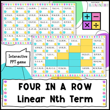 Preview of Linear Sequences, Identifying Nth Term Four in a Row Game